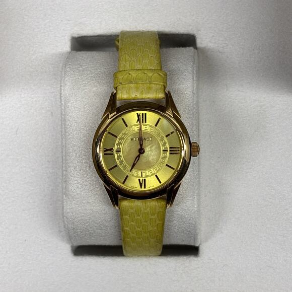 Versace Women\'s VFF050013 Dafne Rose Gold Ion Plated Steel Yellow Leather Watch main image 7